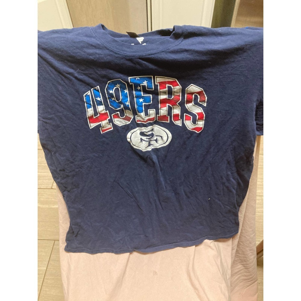 Fantastic San Francisco 49ers American Flag Logo Shirt Size XL